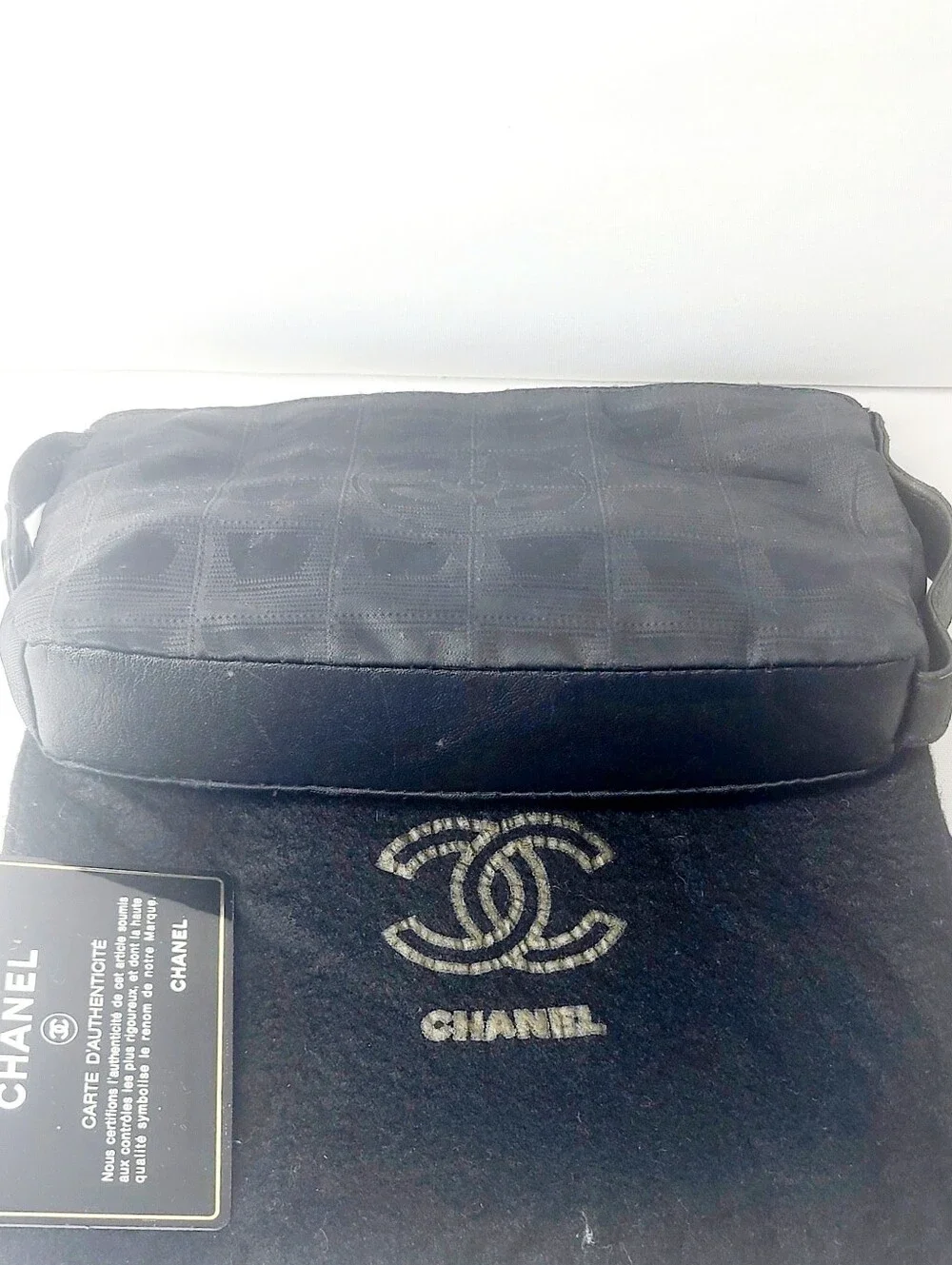 Chanel Canvas Leather Clutch Bag